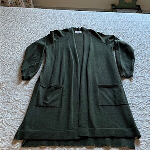 Ellie Forest Green Open Front Cardigan